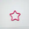 Llavero de estrella de cinco puntas pintado con aerosol de color, anillo plano cerrado, llavero hecho a mano, llavero DIY, accesorios de joyería, colgante