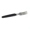 Conjunto de Talheres Ocidentais para Churrasco de Aço Inoxidável com Cabo de Plástico para Mesa de Cozinha Doméstica - Faca, Garfo e Colher