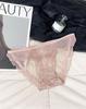 Dulce ligeramente ebrio ~ ropa interior sexy de satén con abertura alta y encaje para chicas, ropa interior de algodón puro transpirable de cintura baja para mujeres