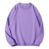 Sudadera de Felpa de Algodón Puro con Bucles Pequeños, Cuello Redondo, Hombros Ligeramente Caídos, Jersey Casual Unisex, Color Sólido, Corte Holgado, Mangas Largas, 260g
