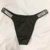 Braguitas Triángulo Sexy con Alfabeto de Diamantes Brillantes Europeas y Americanas para Mujer, Deportivas, de Cadera, para Uso Exterior, Moda, Bikini, T-pants