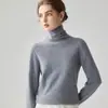 Suéter 100% Cachemir Puro para Mujer Primera Línea Listo para Usar Cuello Alto Delgado Cálido Capa Base Tejido de Punto