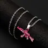 Suprimento Transfronteiriço Punk Hip-Hop Colar de Fuzil de Assalto Totalmente Cravejado de Diamante Pingente de Arma Ak Personalizado Criativo Joias Atacado para Homens e Mulheres