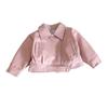 Chaqueta de Cuero para Niñas Primavera y Otoño Nueva Moda Chaqueta Casual Cool Estilo Occidental para Niños Chaqueta de Motociclista AWA195