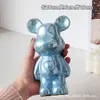 Envío directo de decoración de oso de lujo para mueble de TV, oso grande en forma de corazón de alta gama para sala de estar del hogar hecho de cerámica y galvanizado