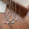 Collar de Plata de Ley S925 con Cara Sonriente de Goteo de Aceite para Mujer, Exquisita Cadena para Clavícula Dulce Linda de Colores, Elegante Collar de Nicho