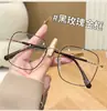 Nuevo Marco Cuadrado Anti-Luz Azul Marco de Gafas Mujer Metal Retro Lente Transparente Moda Marco Grande Alta Definición Marco de Gafas para Miopía
