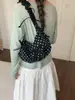 Bolso de Mano con Diseño Plegado Estilo Coreano, Bolso de Hombro de Lunares con Lazo Moderno y Lindo, Bolso Cruzado de Alto Valor para Mujer