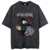 Talla Europea Transfronteriza Estampado de Anime Japonés Algodón Oversize para Hombre Vintage t
