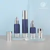 Tapa Plateada 15ml 30ml 50ml Tipo Empuje Envase al Vacío Botella de Plástico como Material Botella para Base de Maquillaje Líquido Cosmético