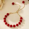 Luz Natural Cerca de Perla Redonda Nicho Pulsera de Alto Grado Diseño Ajustable Temperamento