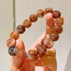 Pulsera Pulsera Súper de Partículas Grandes Doradas Negras Naturales de 13-14 mm