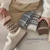 Meias Zhuji, Meias Femininas de Cano Médio Estilo Vintage Fair Isle, Meias Largas Grossas Quentes para Outono e Inverno, Meias Longas, Versáteis