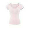 7726-2026 Estilo Nuevo Primavera/Verano Top Casual de Cuello en V Pura Pasión para Mujer, Camiseta Sexy de Manga Corta Ajustada