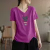 Excedente de comercio exterior transfronterizo tops holgados para mujer, camisetas de manga corta de verano, camisetas de manga corta con diseño de moda