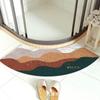 Alfombra Curva para la Puerta del Baño, Cabina de Ducha, Alfombra Absorbente Creativa Personalizada, Separación de Seco y Húmedo en el Baño, Felpudo Antideslizante