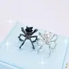 Anillo de Araña Metálica Estilo Dark Punk con Piedra Lunar, Diseño de Nicho, Estilo Minimalista, Anillo Abierto Ajustable
