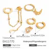 Brincos de Pérola Transfronteiriços Femininos Design de Nicho Sentido Avançado Joia Pingente Banhado a Ouro Verdadeiro 18k Aço Titânio Par de Brincos