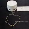 Colar de Fivela de Ferradura Fred de Alta Qualidade Corrente Mini Clavícula Colar com Pingente Pequeno Meio Diamante Fred
