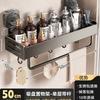 Estante de baño de aluminio con ventosa para almacenamiento, mesa de lavado, inodoro, sin orificios, montado en la pared