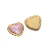 Colgante de Corazón de Encaje de Acero Inoxidable Transfronterizo Colgante de Piedra Preciosa DIY Accesorios de Joyería para Collares y Pulseras Europeos y Americanos Venta al por Mayor