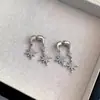 Estilo Doce e Cool, Brincos de Estrela de Oito Pontas Dupla Uso, Presilhas de Mosquito Versáteis Sem Furo, Brincos de Luxo Leve de Alta Qualidade para Mulheres