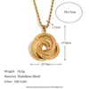 Moda Europea y Americana Elegantes Aretes Retro de Diseño Nicho Acero Inoxidable Chapado en Oro de 18K Collar Enroscado con Anillo