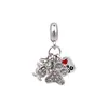 Joyería de Plata Vintage Cuentas de Agujero Grande AMOR Sol Corazón Flor de Cerezo Rosa Torre Eiffel Colgante Accesorios para Pulsera DIY