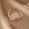Pulsera de Perlas de Agua Dulce de Forma Irregular Rosa-Morado para Mujer, Elegante y con Estilo, con Cuentas de Cristal Morado y un Collar de Diseño Fluido y Suave