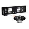 Marco de matrícula europeo con 12 LEDs para coche Cámara de visión trasera para coche 12 LEDs Universal CCD Visión nocturna
