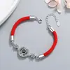 100 Pulseras de Pareja con Proyección de Lenguajes del Amor Cuerda Roja Tejida Regalo para Amante Pulsera de Molino de Viento de Diamante