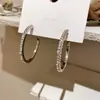 Novo Brinco de Orelha Exagerado Grande em Formato de C com Pino de Prata S925 Design de Personalidade Moda Coreana Feminina Elegante Tendência