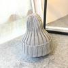 Moda Coreana Chapéu de Tricô com Placa de Luz Colorida Doce Cor Sólida Unissex Outono e Inverno Chapéu de Lã Pontudo Quente para Casal