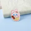 Broche de Dibujos Animados Suave y Lindo, Broche Lindo de Conejito, Insignia de Estudiante, Broche Acrílico, Accesorio Colgante para Mochila