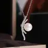 Accesorios DIY Plata de Ley S925 Exquisito Lazo Perla Colgante Pendiente Set Base Vacía Pendiente Colgante Lujo Ligero