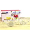 Juego de 4 cuencos de vidrio para ensalada de frutas, cuenco de diamante, set de regalo para eventos de joyería, set de cuencos al por mayor