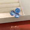 Anillos Geométricos Abiertos Redondos y Cuadrados de Vidrio Incrustados con Diamantes, Anillos de Nicho de Gama Alta, Accesorios de Mano Exquisitos y Elegantes al por Mayor