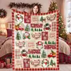 Manta de Franela Estampada Navideña Manta Cálida para Sofá de Sala de Estar Navideña Manta para Siesta en Oficina con Árbol de Navidad