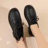 Versão em Couro Estilo Britânico Sapatos Pequenos de Couro Sola Plataforma Novo Estilo Primavera/Outono 2026 Sola Macia Confortáveis Loafers de Sola Grossa Academia