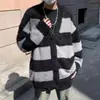 Cardigan Suéter Estilo Coreano Estilo Preguiçoso Masculino e Feminino Outono e Inverno 2024 Estilo Simples Design de Nicho Senso de Estilo Jaqueta Listrada