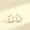 Pendientes de Calabaza de Perla Natural de Plata de Ley 925 para Mujer Diseño Otoño e Invierno Nuevos Pendientes con Textura de Humedad Pendientes de Nicho
