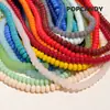 Contas de Ábaco, Contas Espaçadoras de Vidro Colorido com Furo Reto, Pulseira, Colar, Pingente de Carro, Acessórios de Joias Artesanais Multicor, Decoração com Contas de Material
