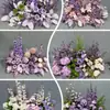 Arreglos Florales Morados para Bodas, Orquídeas Phalaenopsis Artificiales, Caminos de Flores, Decoraciones de Boda, Flores Artificiales, Decoración de Compromiso Arte Floral