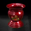 Escupidera roja de boda con tapa, diseño de dragón y fénix en esmalte, cubo de bendición matrimonial, dote de la novia, cubo para orina de uso doméstico
