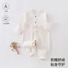 Ropa de bebé para otoño, mameluco suave de terciopelo para bebés, pijama base unisex para bebé, mameluco con apertura lateral tipo mariposa 6