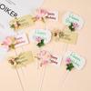 Inserto de tarjeta de flores con lazo inglés, adorno decorativo para tarta de cumpleaños de celebridades de Internet, accesorios para insertar tarjetas de flores de diosas.