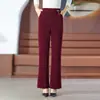 Pantalones de otoño e invierno para mujeres de mediana edad y mayores, micro-campana, adelgazantes, casuales, largos, ropa de invierno para madres jóvenes, forrados de polar, modernos