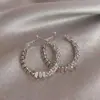 Aretes de Plata Pura con Fragmentos de Plata Color Oro, Aretes de Aro Grandes para Mujer, Lujo Ligero y Sensación de Alta Gama, Nuevo Estilo Popular 2026, Aros Lisos al por Mayor