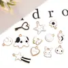En Stock Corazón Luna Estrella Gota de Aceite Aleación DIY Pulsera Collar Pendiente Llavero Accesorio Material