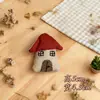 Estilo Coreano Color Oscuro Relleno de Algodón Forma de Casa Cara Sonriente Serie de Colores Tela para Padres e Hijos Colgante DIY Broche Accesorio Decoración de Bolsa